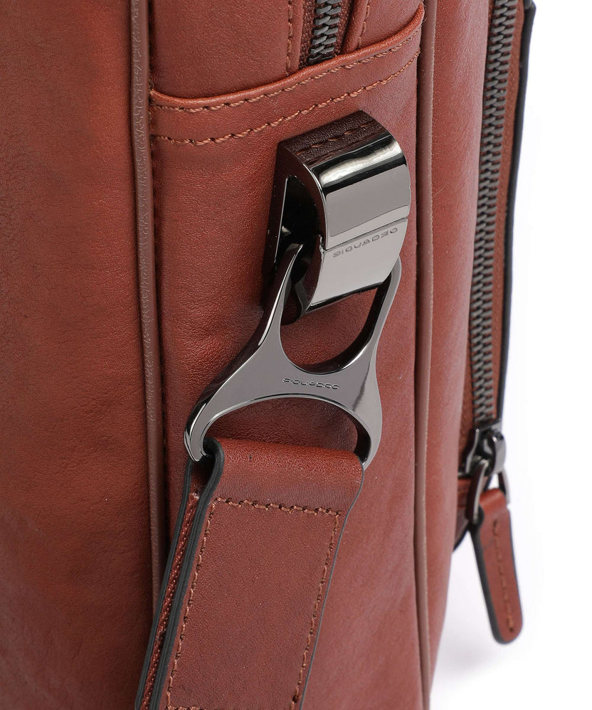 Piquadro Black Square Briefcase cuoio