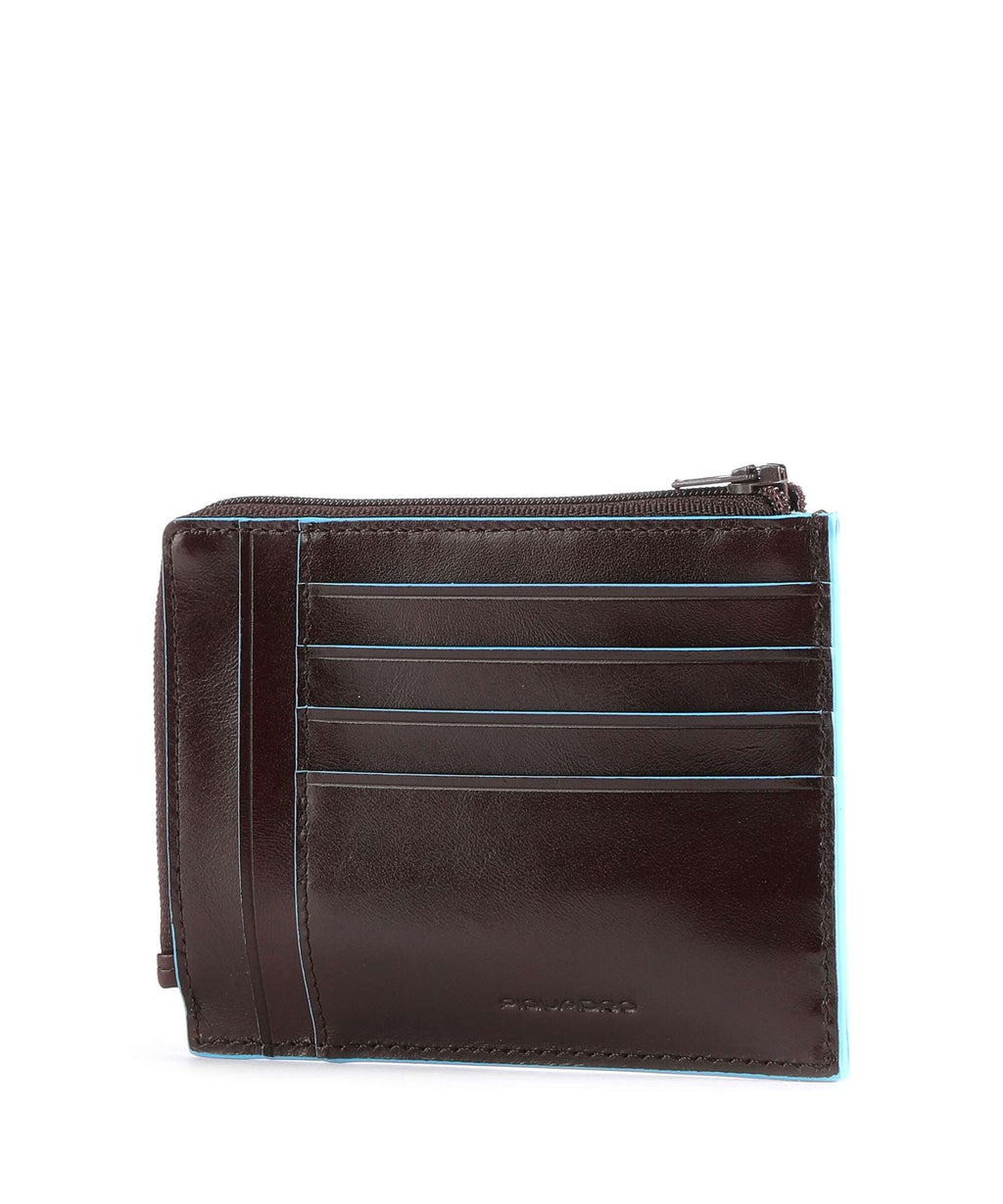 Piquadro Blue Square Credit card holder mahogany