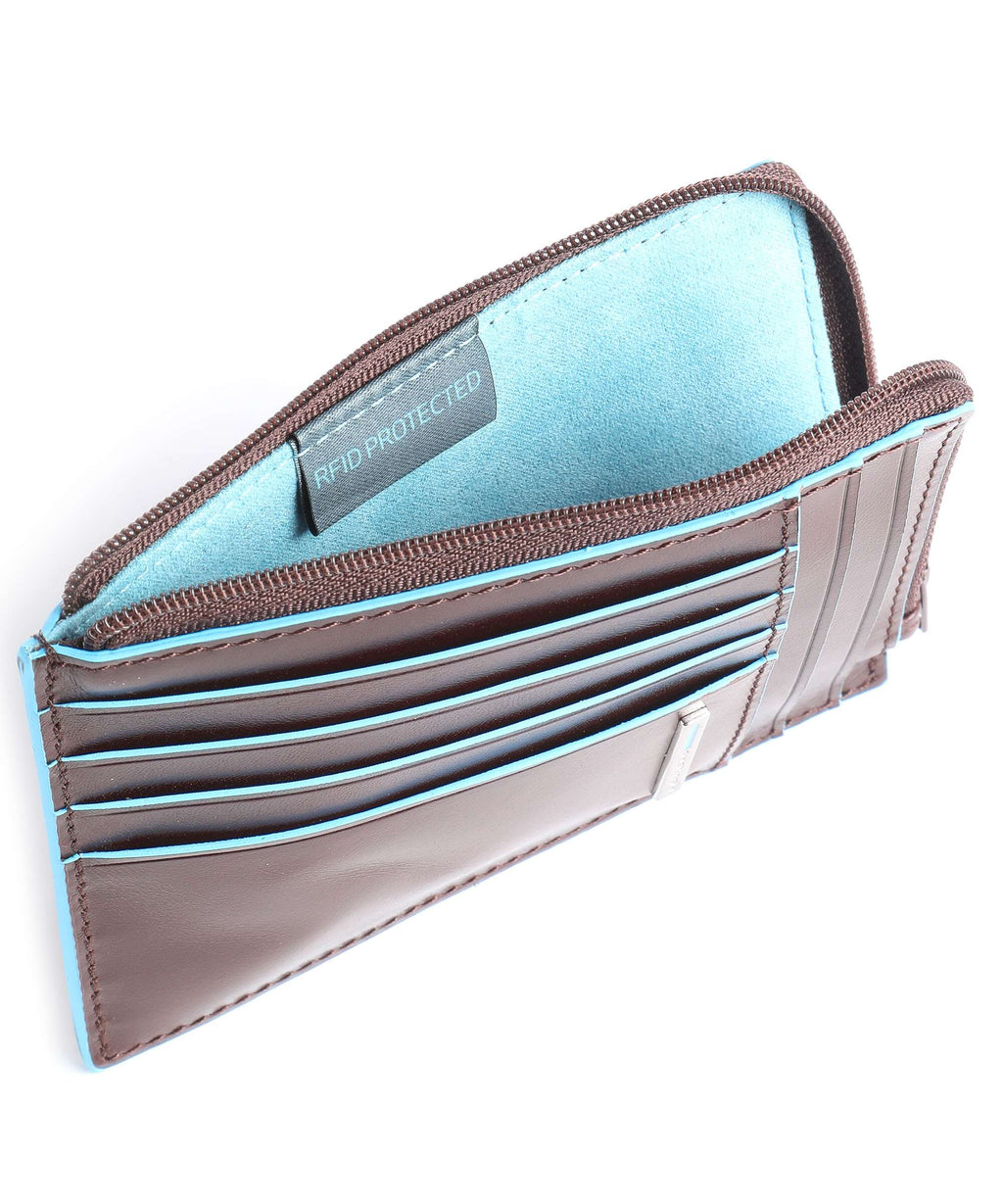 Piquadro Blue Square RFID Credit card holder mahogany