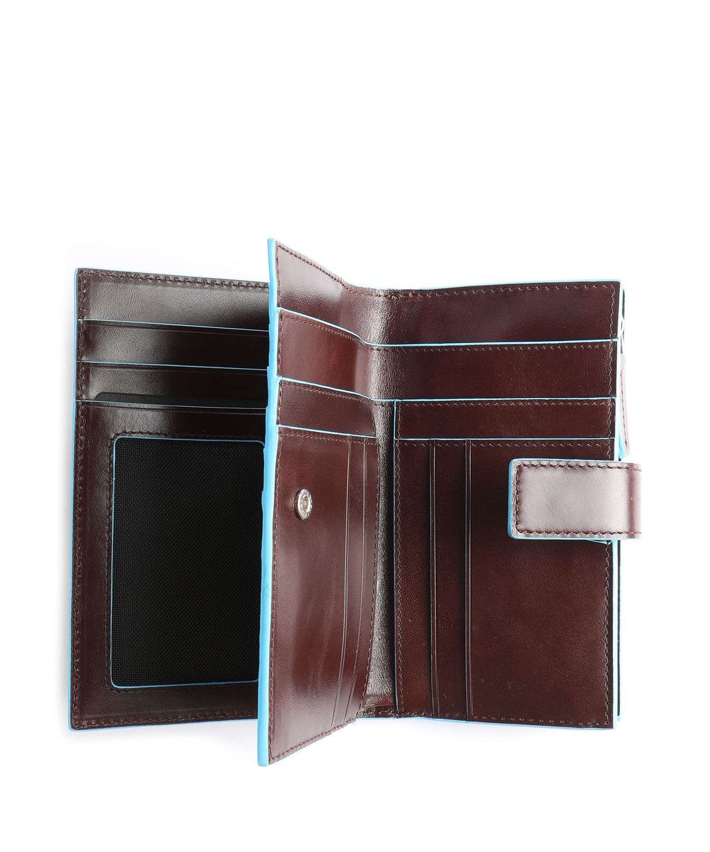 Piquadro Blue Square Credit card holder mahogany