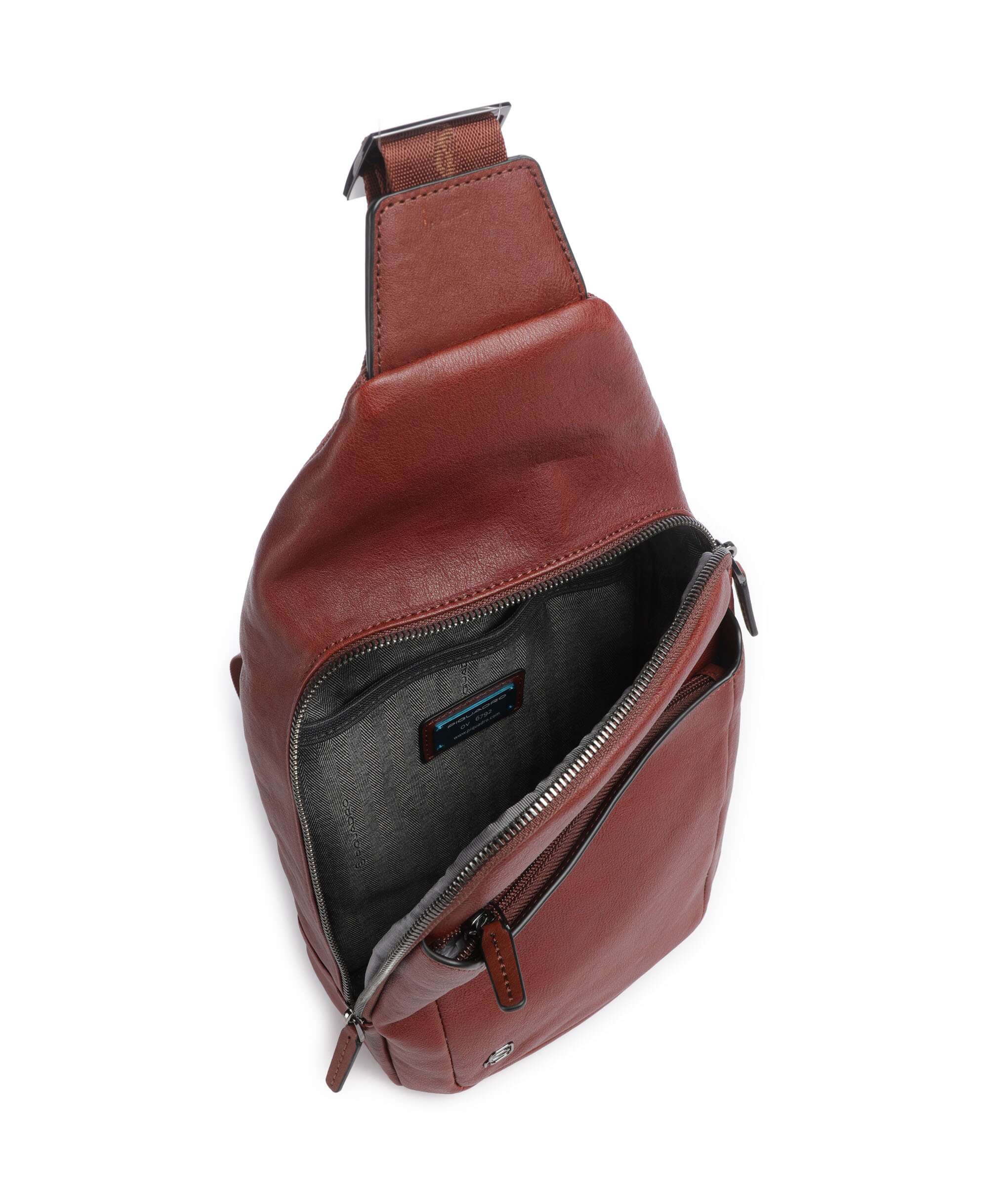 Piquadro Black Square Sling bag cuoio