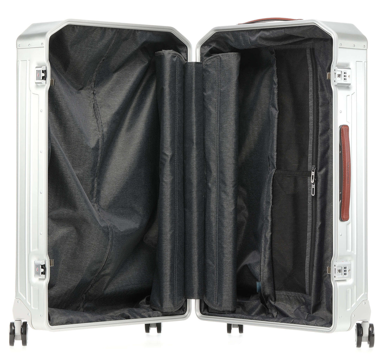 Piquadro Alu Spinner (4 wheels) grey/hide