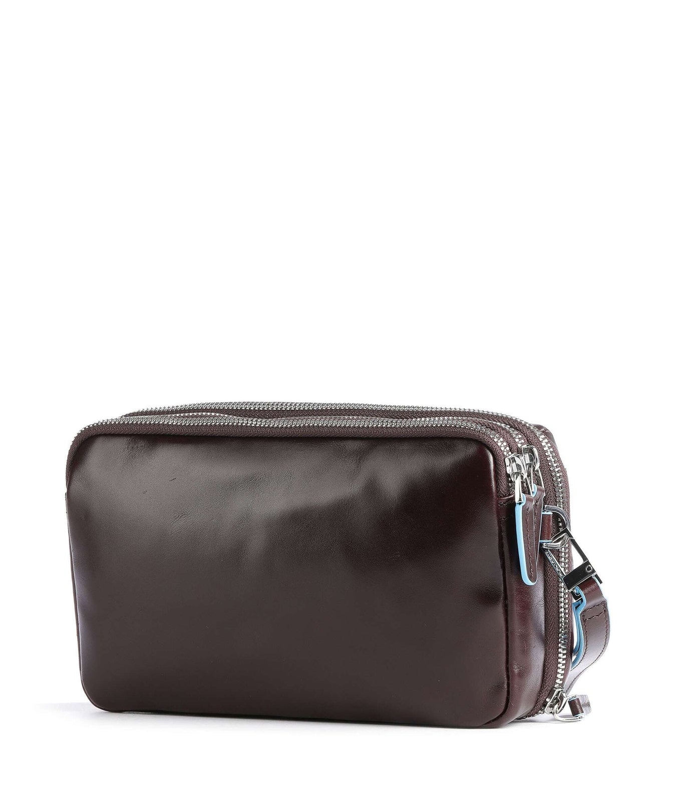 Piquadro Blue Square Wristlet mahogany