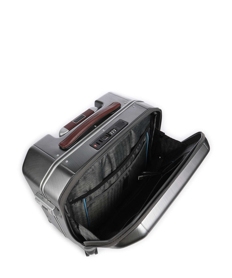 Piquadro PQ-LM Rolling briefcase nero/cuoio