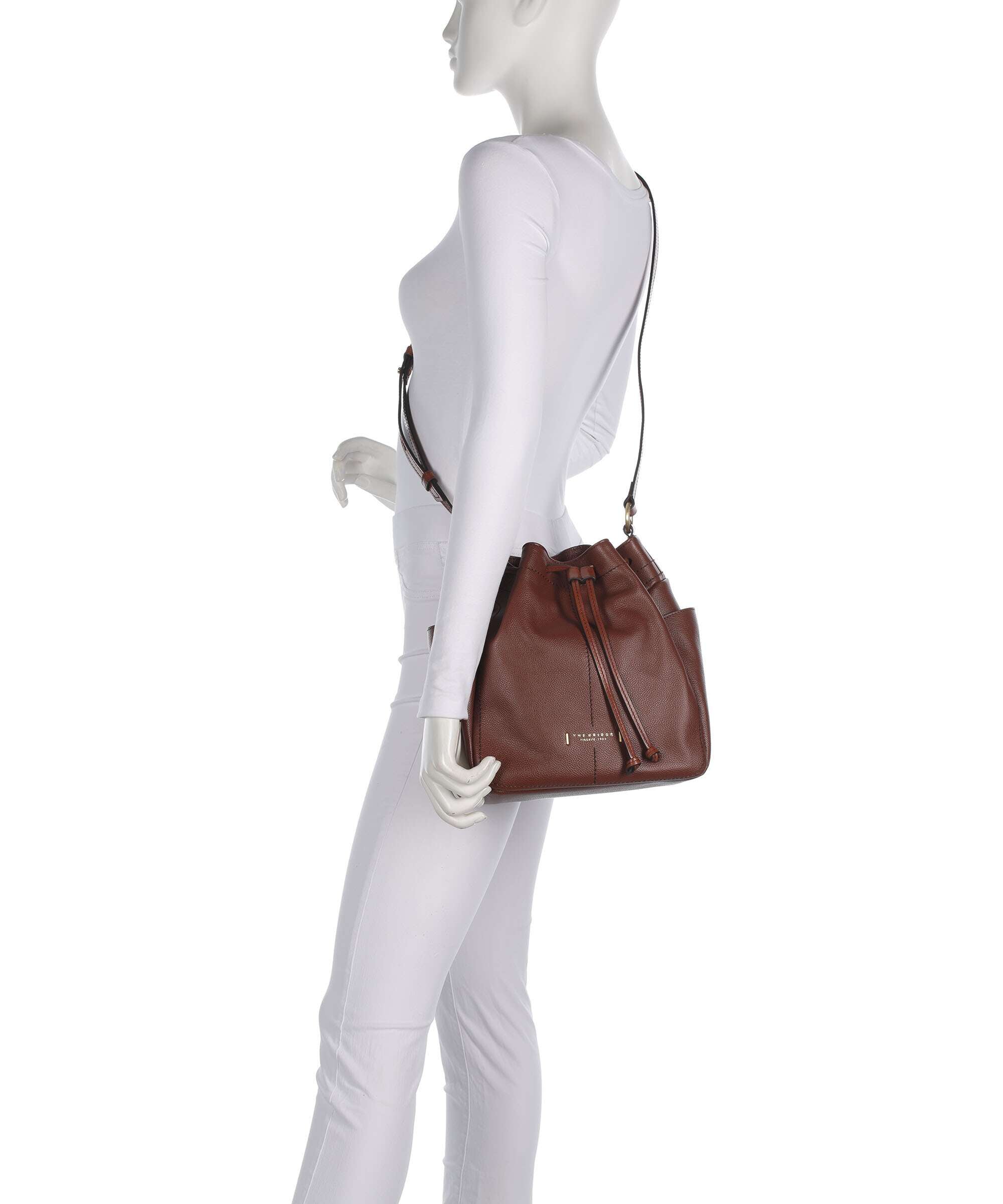 The Bridge Letizia Soft Bucket bag marrone