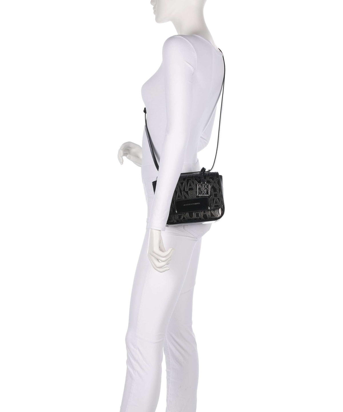 Armani Exchange Liz Patent Crossbody bag black