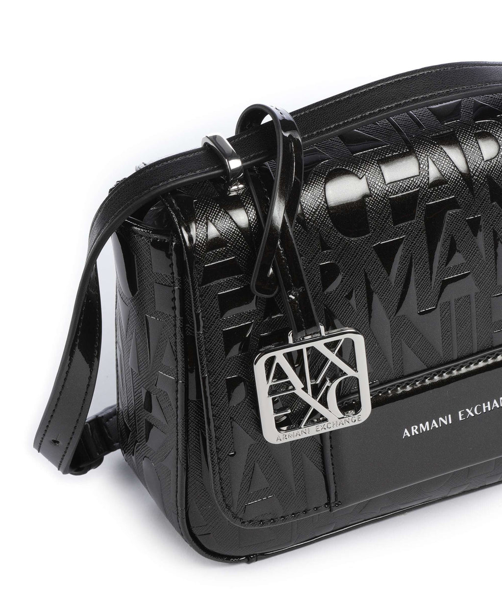 Armani Exchange Liz Patent Crossbody bag black