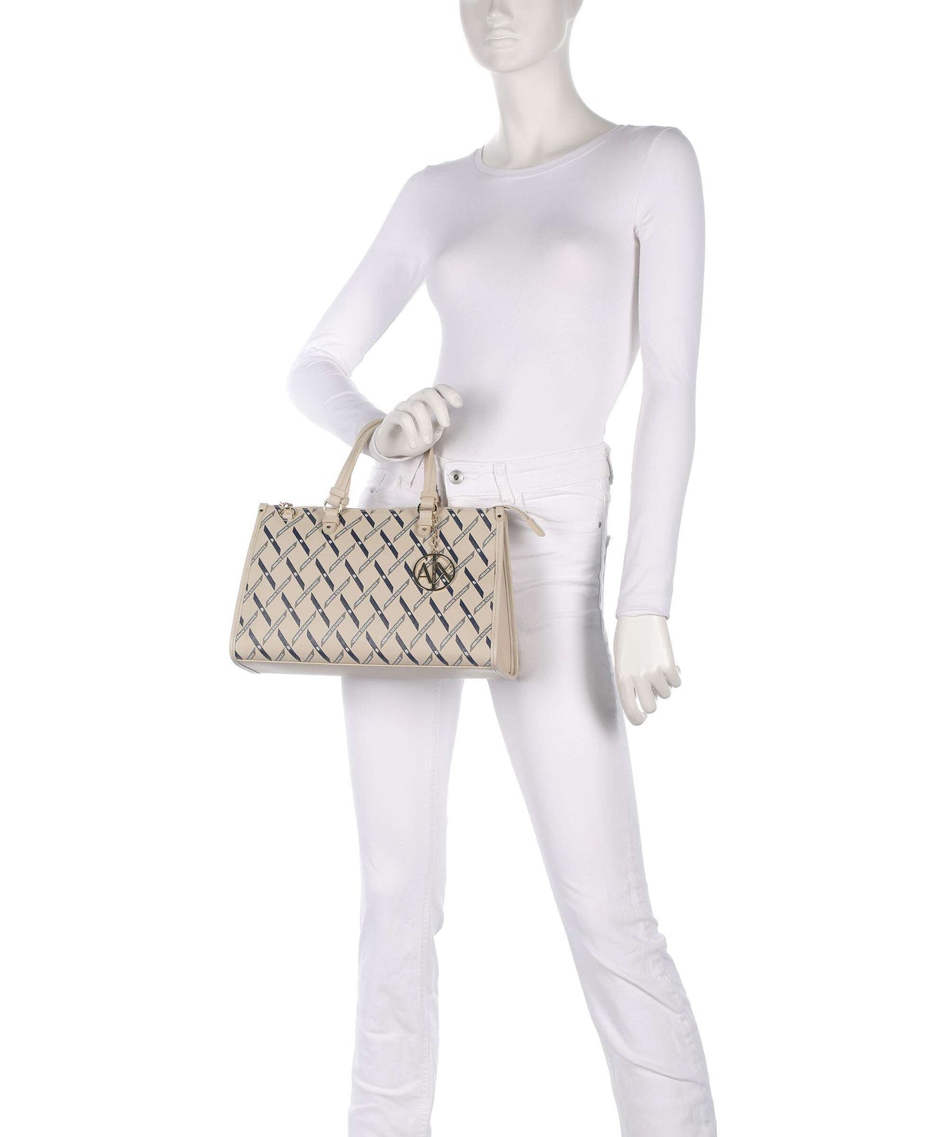 Armani Exchange Gynger Logo M Handbag sound sand