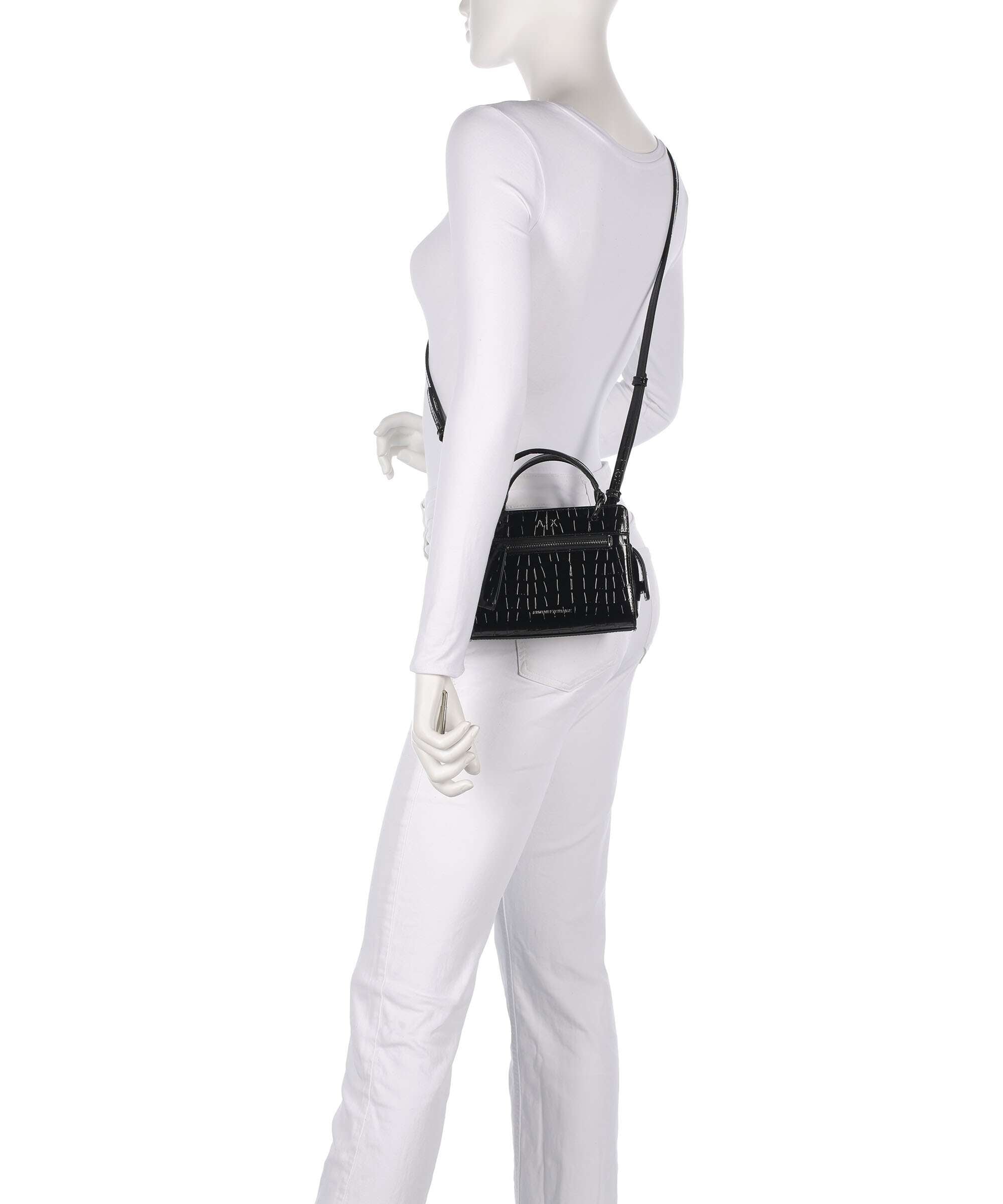 Armani Exchange Diane Mini Croco Crossbody bag black