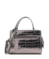 Armani Exchange Diane Mini Croco Crossbody tas gunmetal