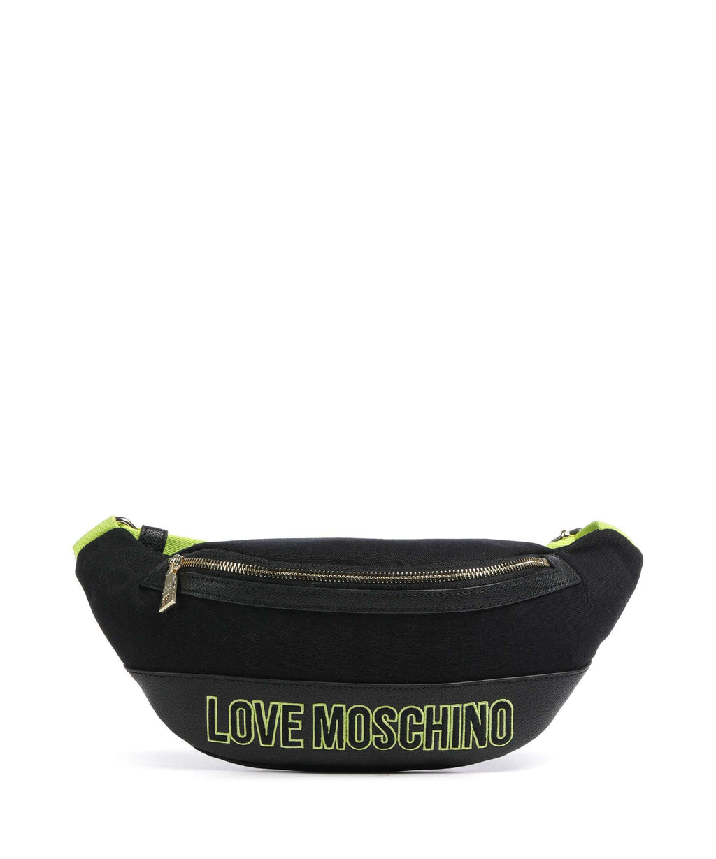 Love Moschino Free Time Belt bag nero/lime