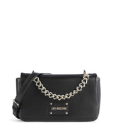 Love Moschino Strass Heart Chain Crossbody tas nero