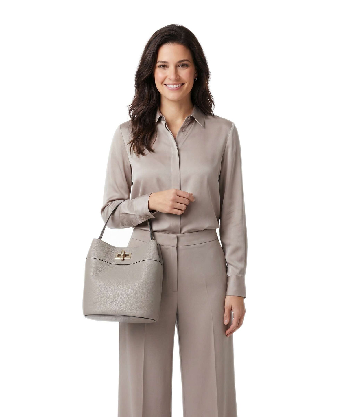 Furla Amelia M Bucket bag cachemire gray