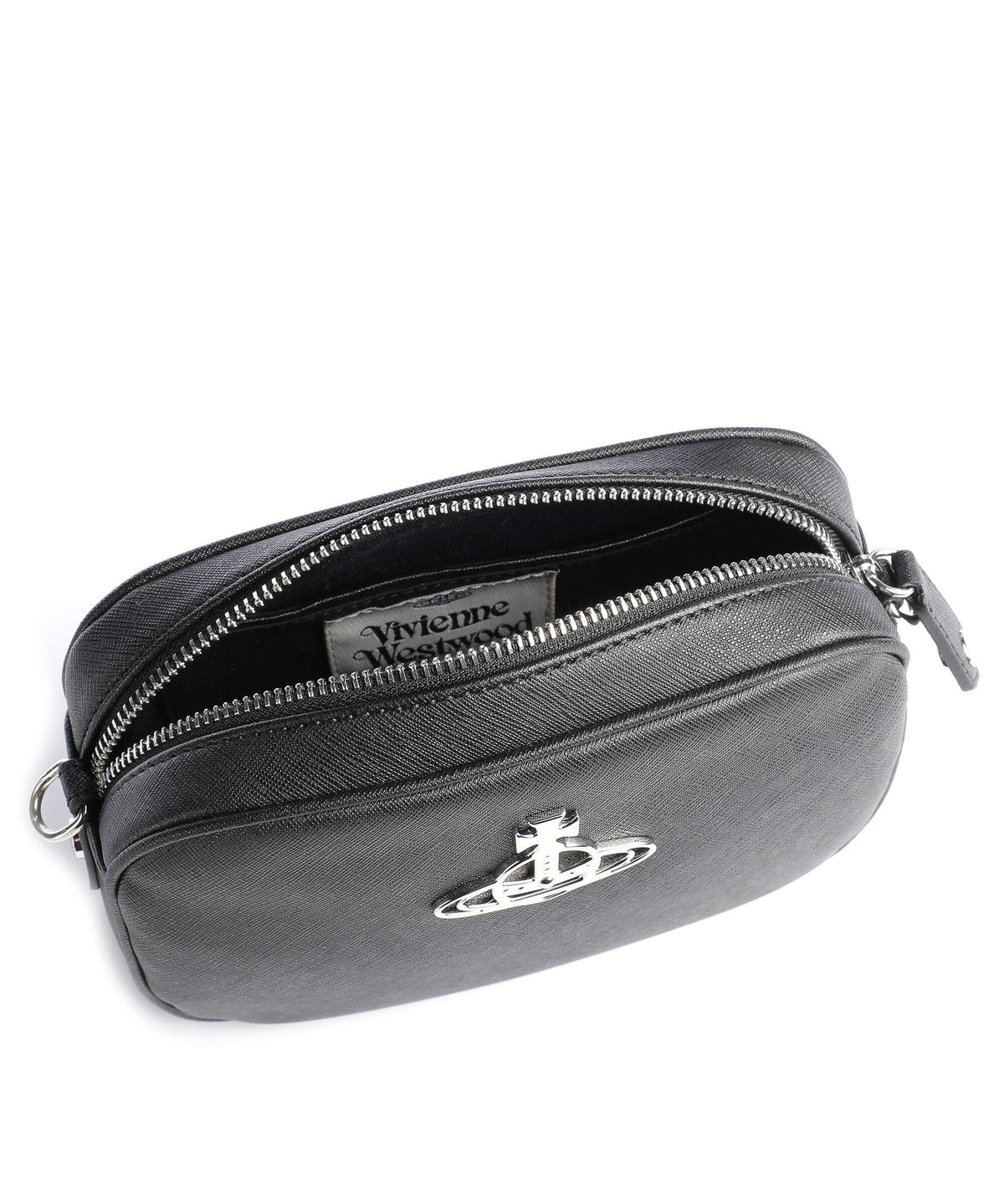 Vivienne Westwood Anna Saffiano Biogreen Crossbody bag black