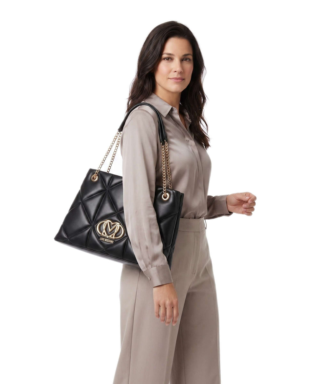 Love Moschino Embossed Q Tote bag nero