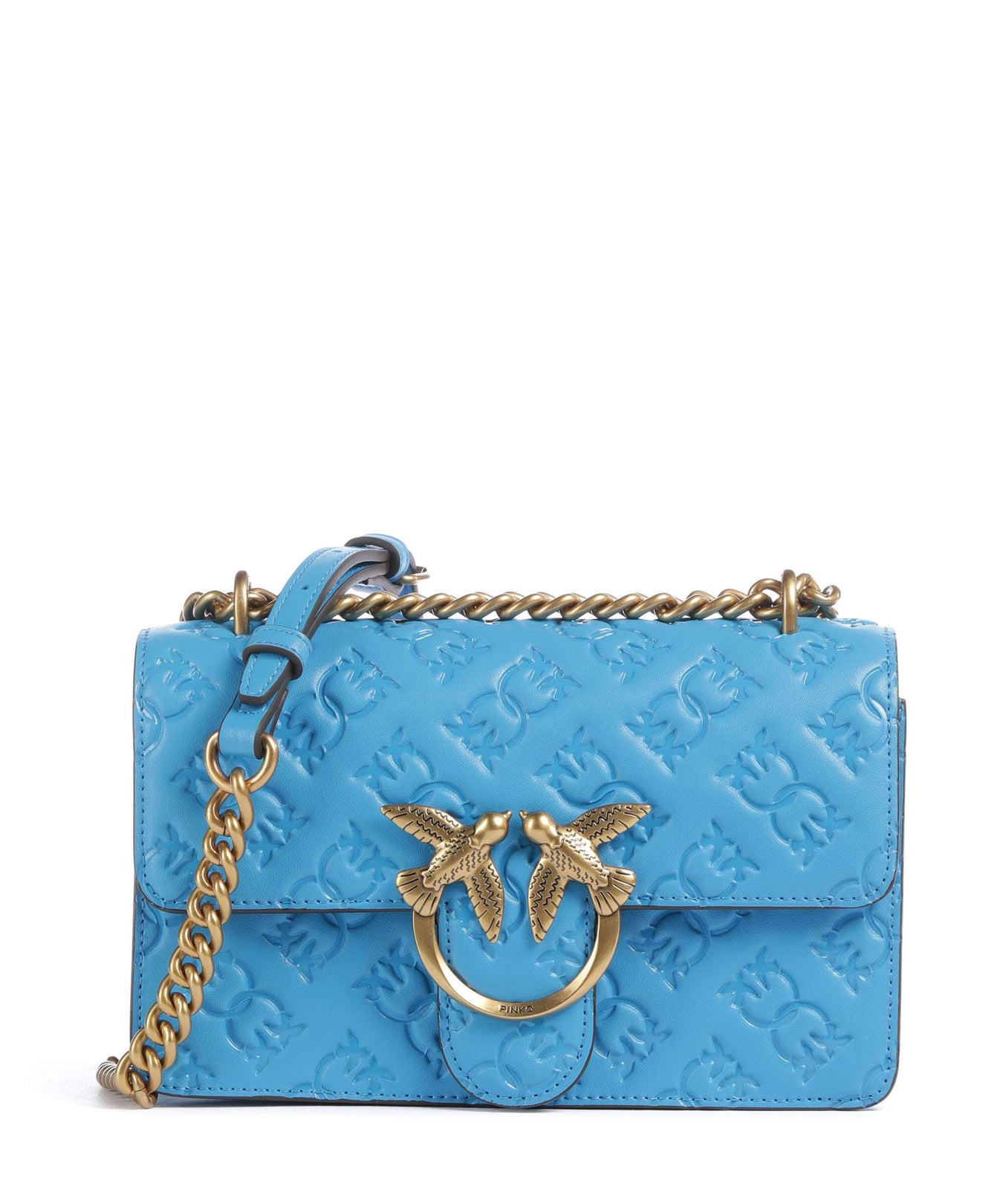 Pinko Love One Mini Shoulder bag azzurro dresda/antique gold