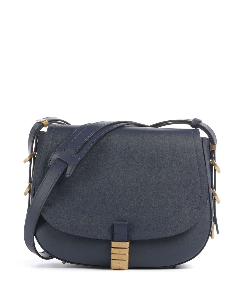 Pinko Saddle Classic Crossbody bag blu indaco ombroso/antique gold