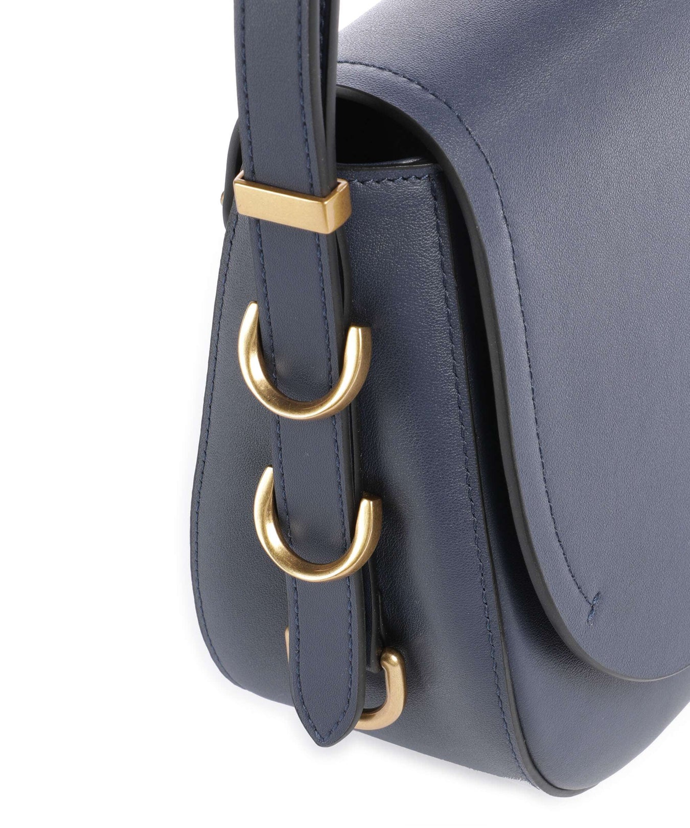 Pinko Saddle Classic Crossbody bag blu indaco ombroso/antique gold