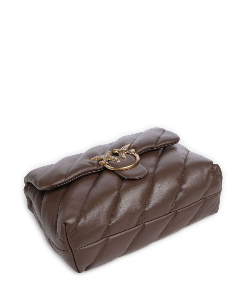 Pinko Love Puff Big Shoulder bag marrone castano/antique gold