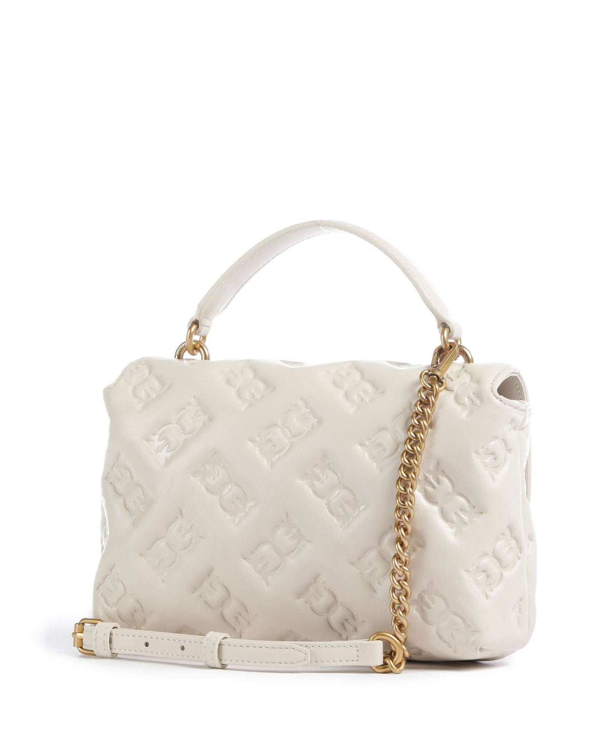 Pinko Love Lady Puff Mini Handbag bianco seta/antique gold