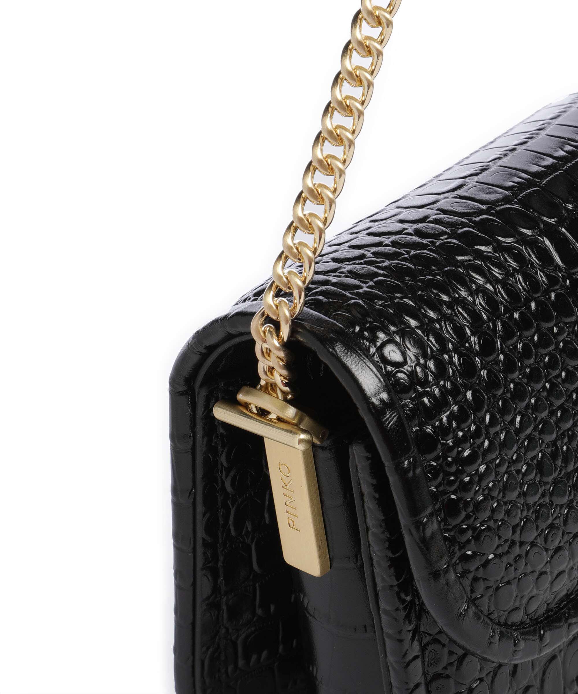 Pinko Love Box Baguette Shoulder bag nero limousine/matt gold