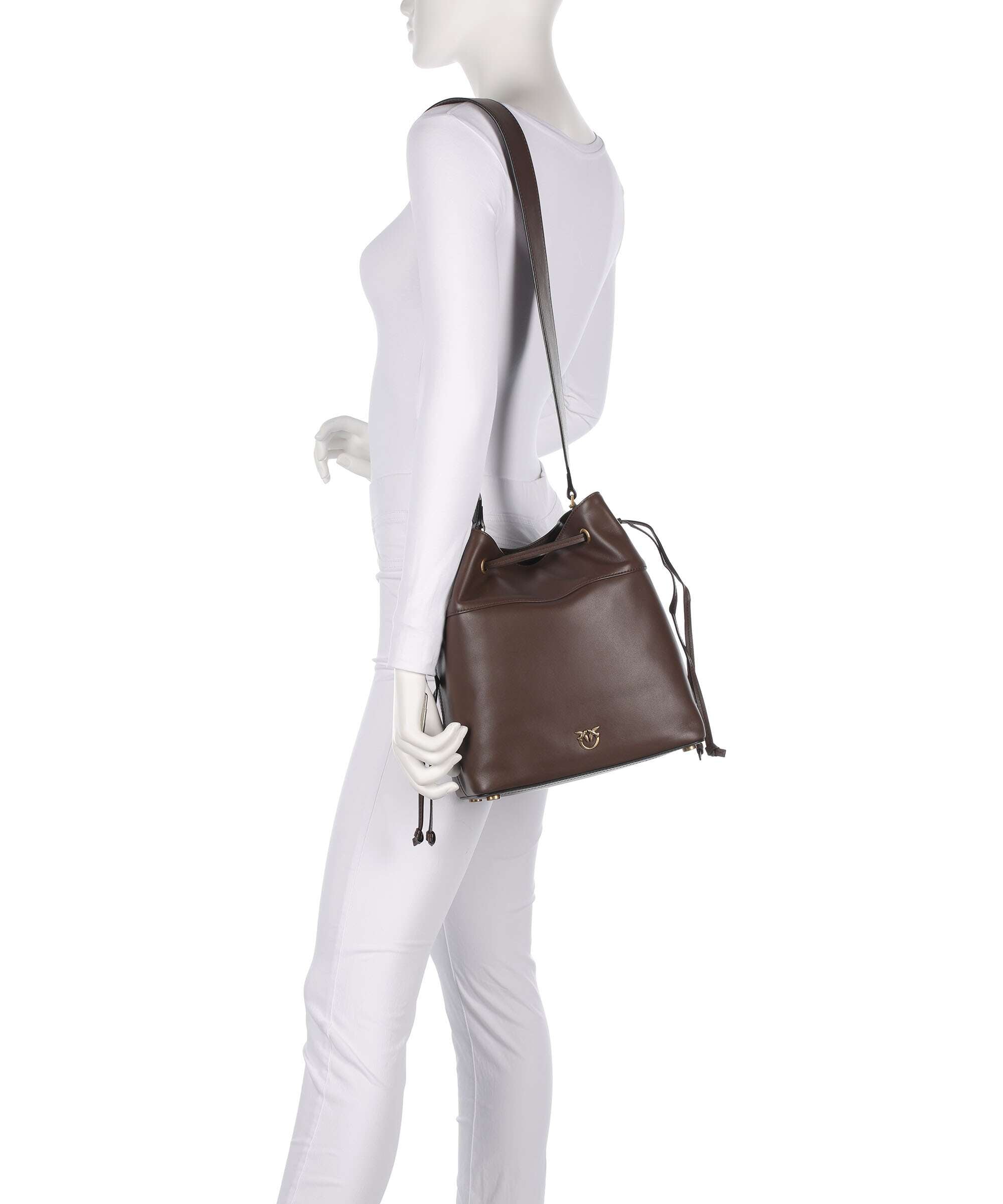 Pinko Secchiello Classic Bucket bag marrone castano/antique gold