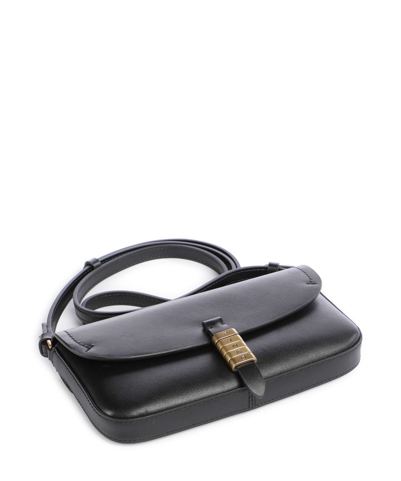 Pinko Saddle Flat Crossbody bag nero/antique gold