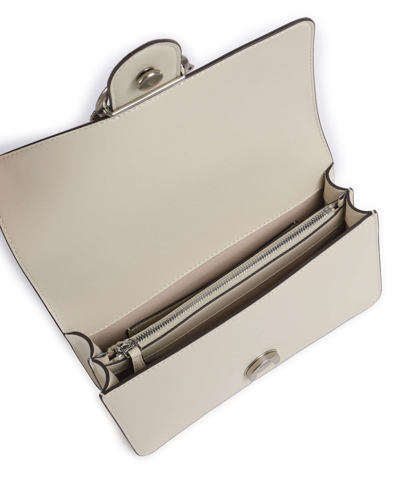 Pinko Love One Mini Crossbody bag bianco seta/old silver