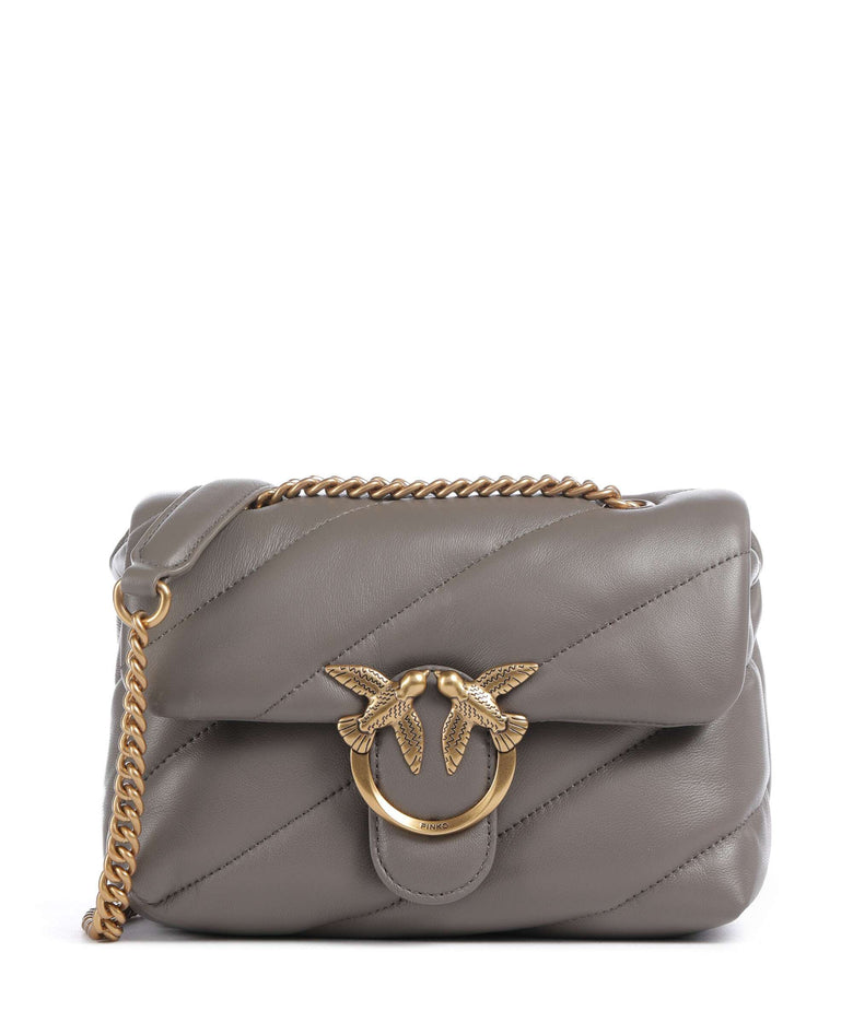 Pinko Love Puff Mini Shoulder bag grigio asfalto/antique gold
