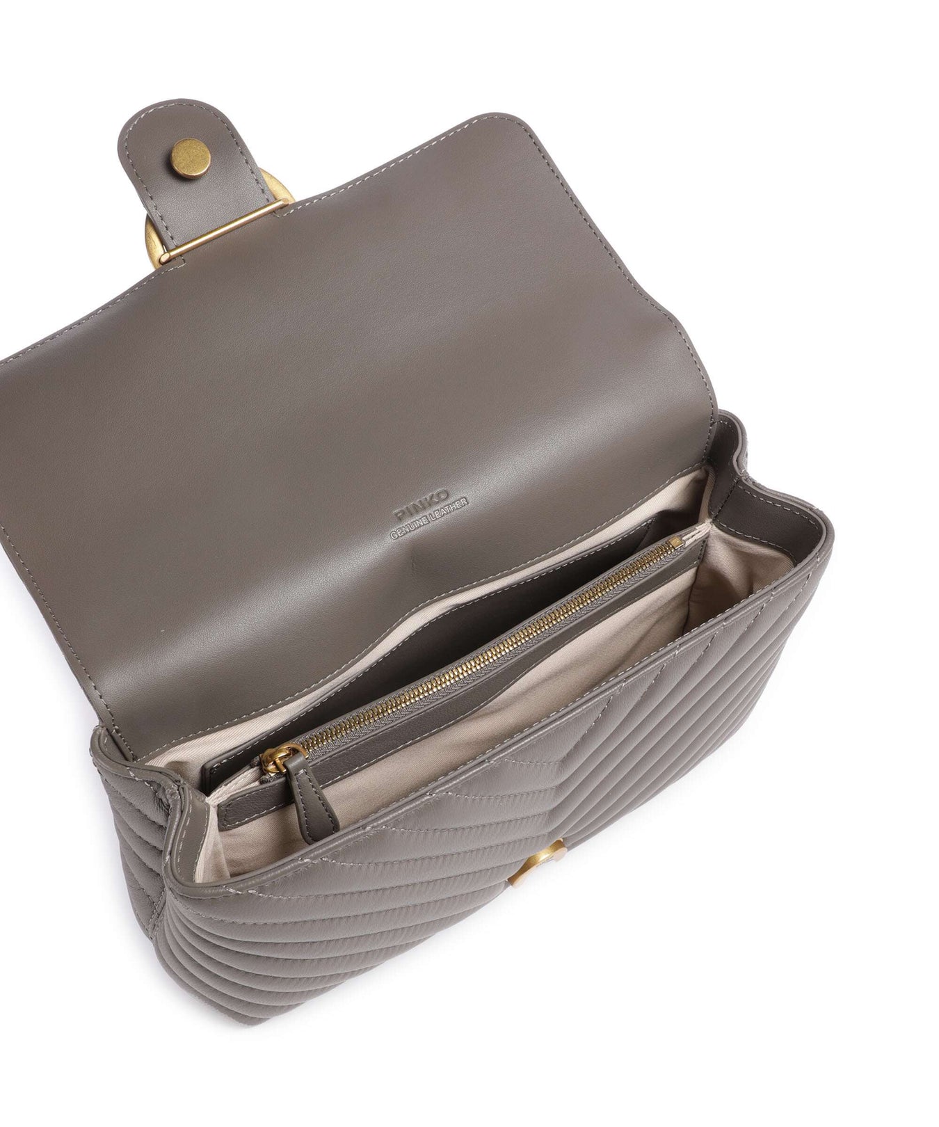 Pinko Love Lady Puff Classic Handbag grigio asfalto/antique gold