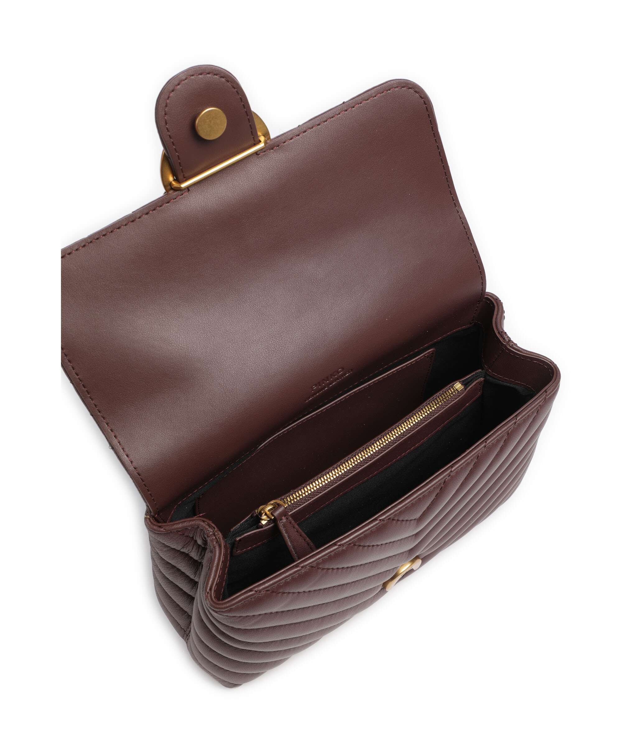 Pinko Love Lady Puff Mini Handbag cioccolato amaro/antique gold