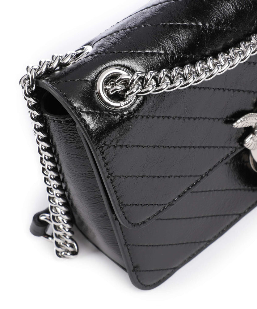 Pinko Love One Mini Shoulder bag nero limousine/matt silver