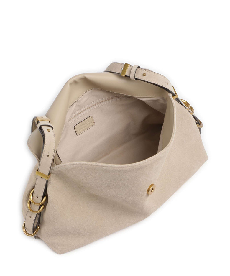 Pinko Saddle Classic Hobo bag beige/grigio fumo/antique gold