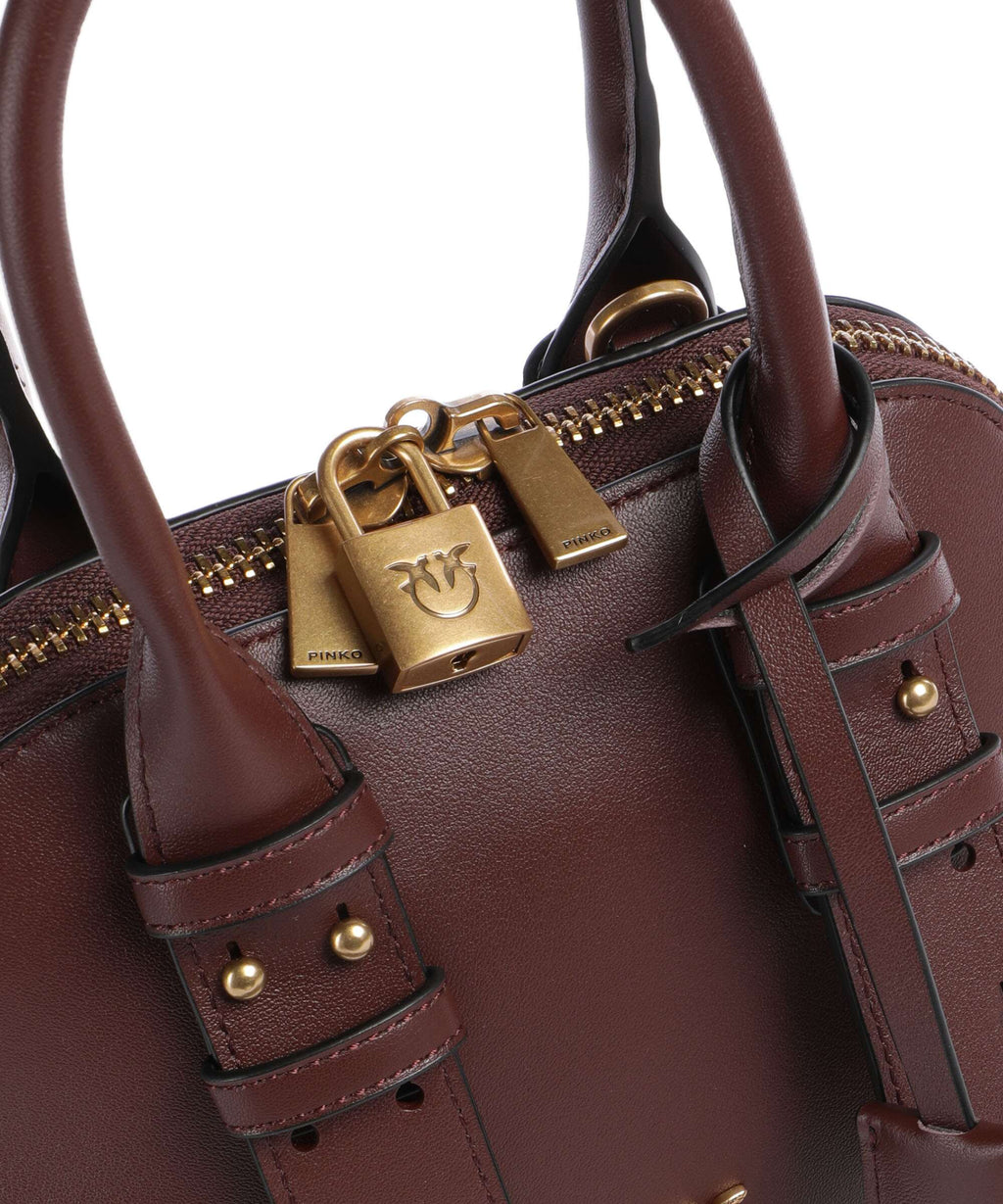 Pinko Bowling Mini Handbag burgundy wine/antique gold