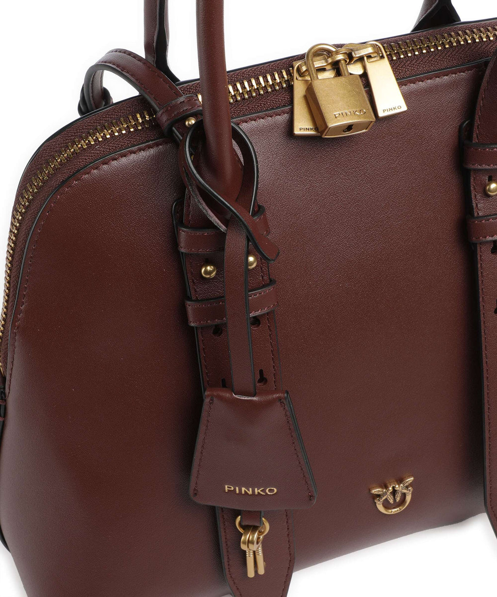 Pinko Bowling Medium Handbag burgundy wine/antique gold