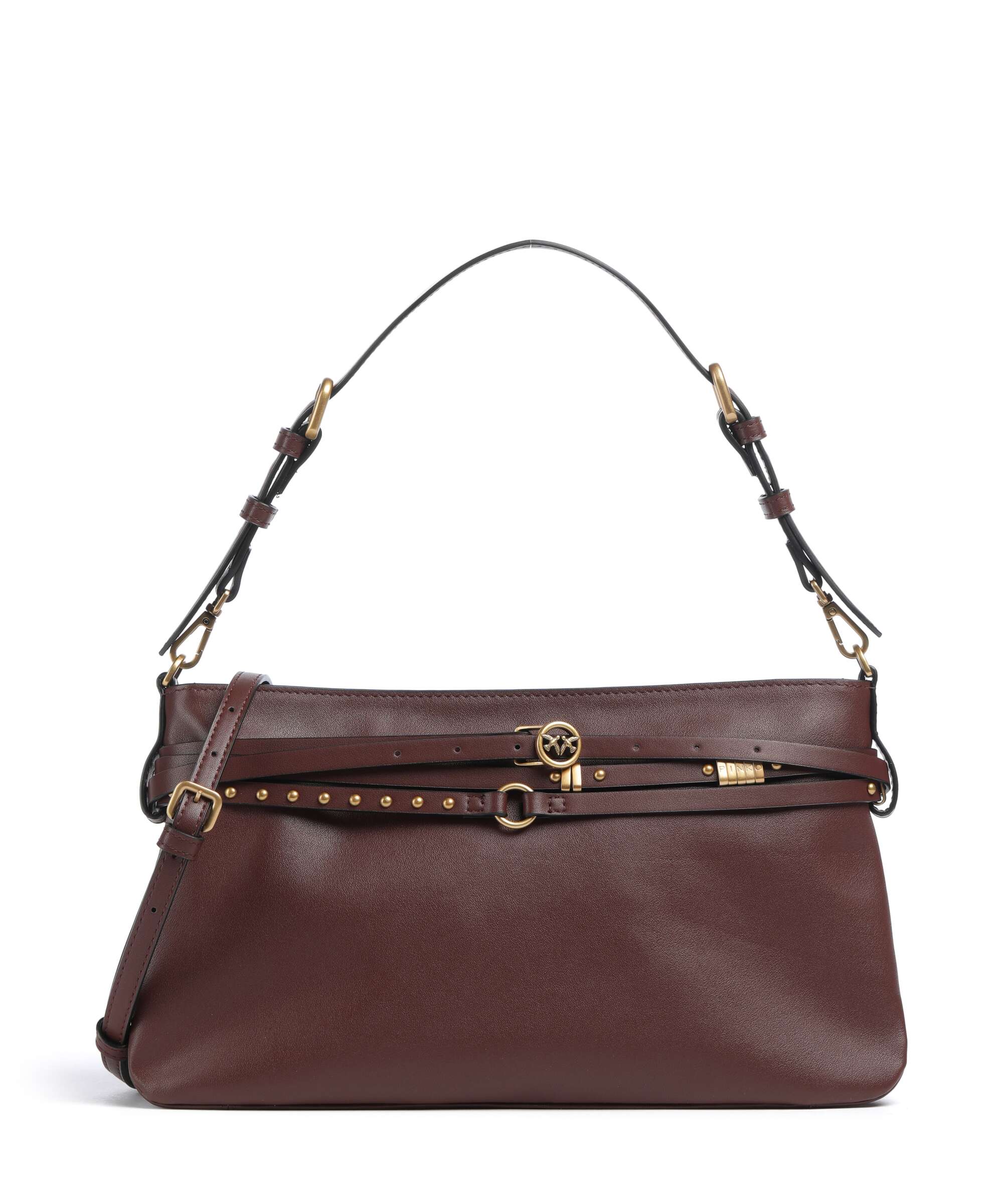 Pinko Belt Classic Shoulder bag burgundy wine/antique gold