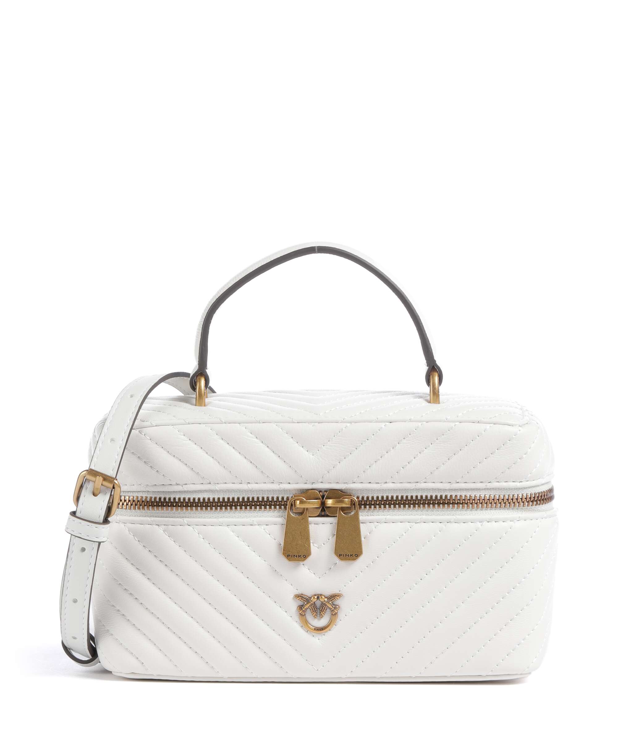 Pinko Vanity Mini Handbag bianco nembo/antique gold