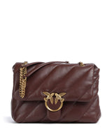Pinko Love Puff Big Schoudertas burgundy wine/antique gold