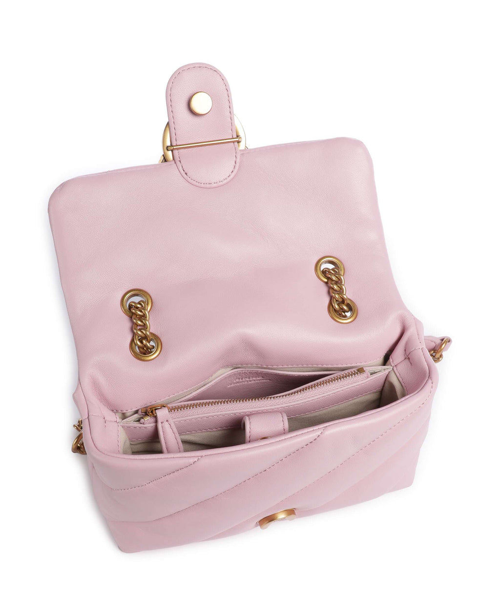Pinko Love Puff Mini Shoulder bag rosa chiaro/antique gold