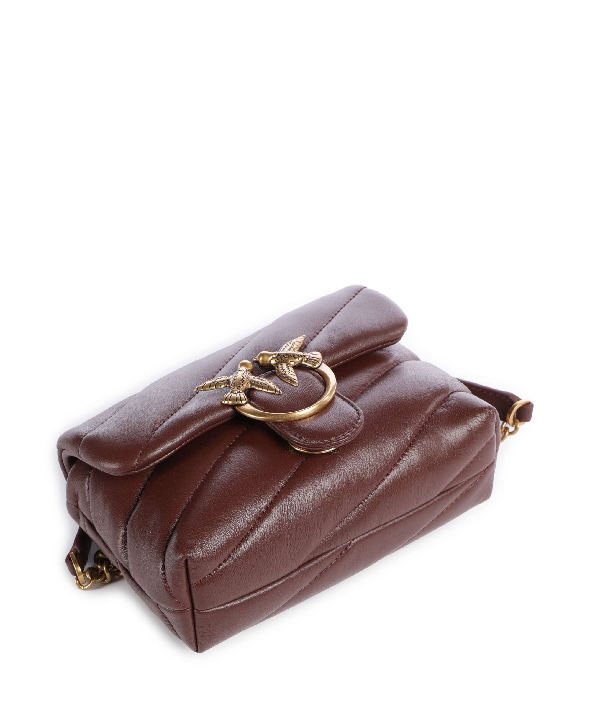 Pinko Love Puff Baby Shoulder bag burgundy wine/antique gold
