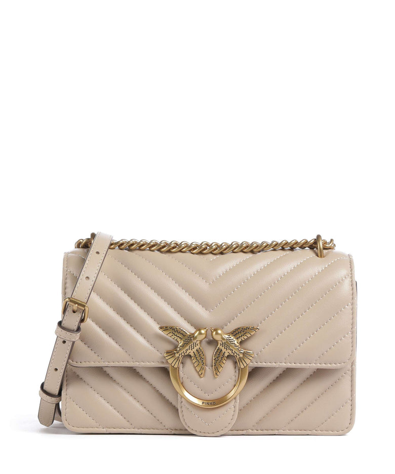 Pinko Love One Mini Shoulder bag beige/grigio fumo/antique gold