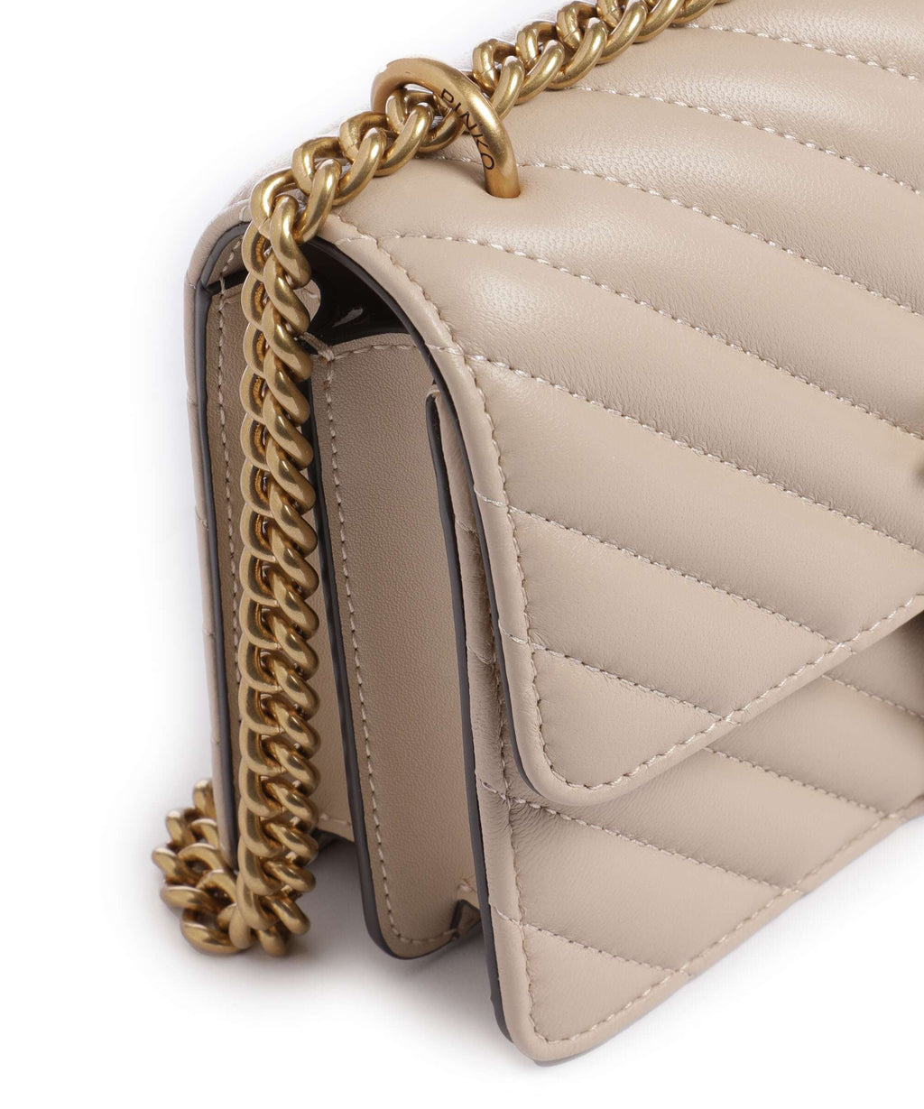 Pinko Love One Mini Shoulder bag beige/grigio fumo/antique gold