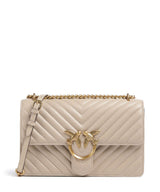Pinko Love One Classic Schoudertas beige/grigio fumo/antique gold