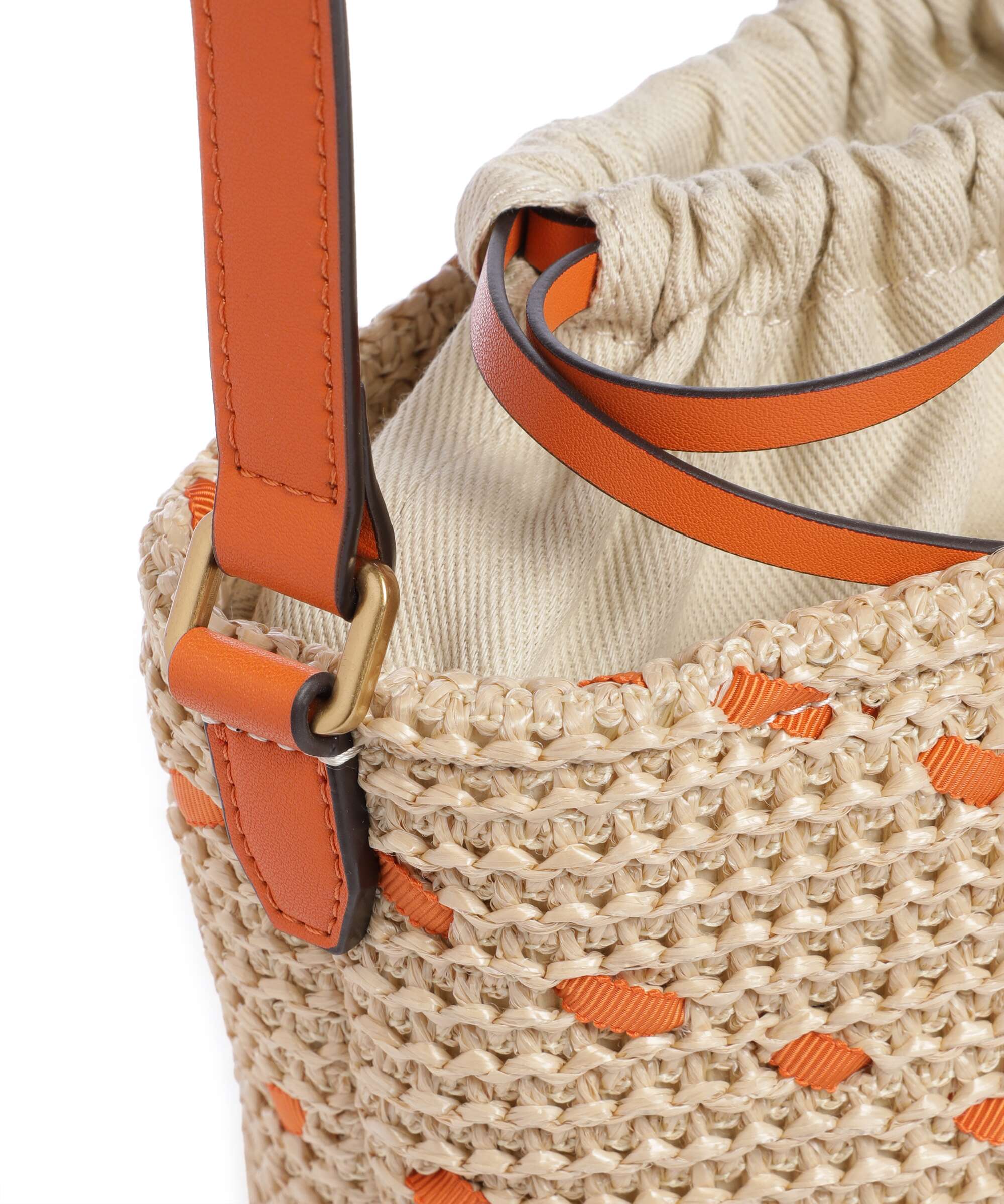 Pinko Bucket bag paglia/arancio/antique gold
