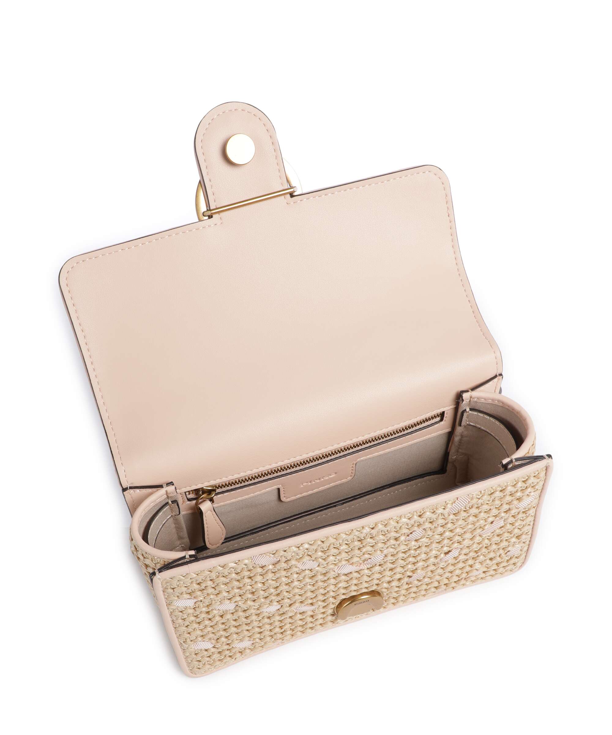 Pinko Love One Mini Crossbody bag paglia/rosa/antique gold