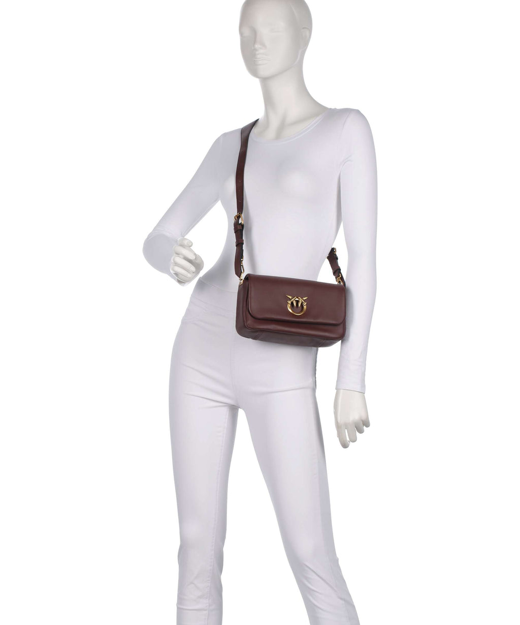 Pinko Click Soft Horizontal Mini Crossbody bag castano intenso/antique gold