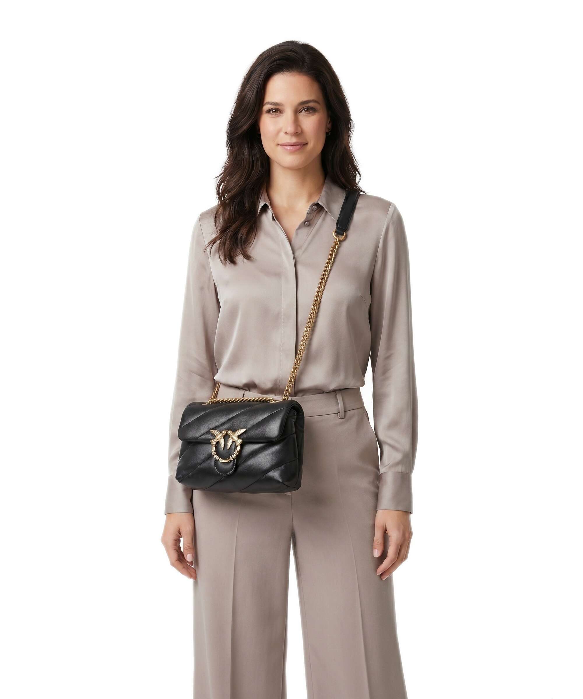 Pinko Love Puff Mini New Buckle Shoulder bag nero/antique gold