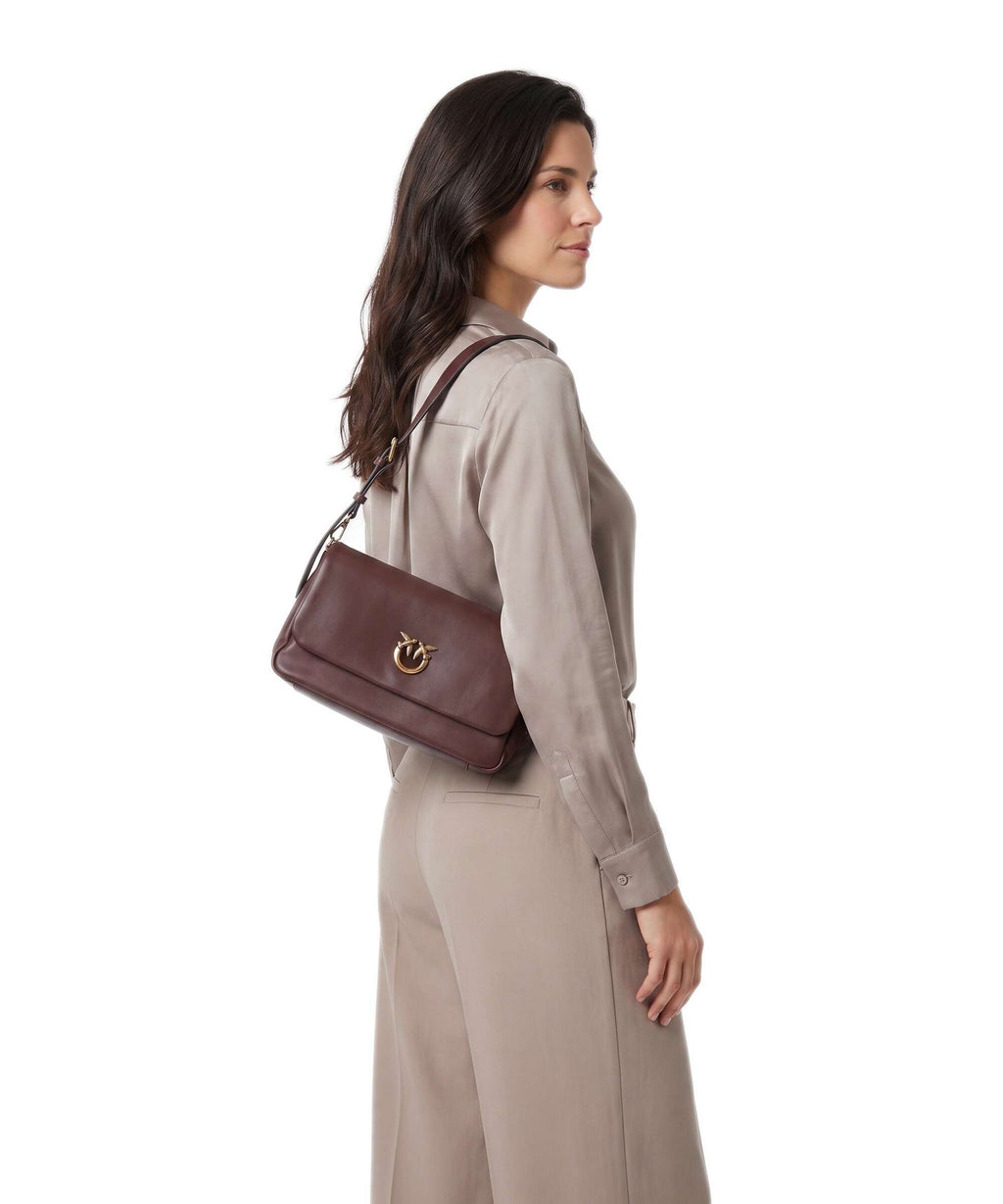 Pinko Click Soft Horizontal Shoulder bag castano intenso/antique gold