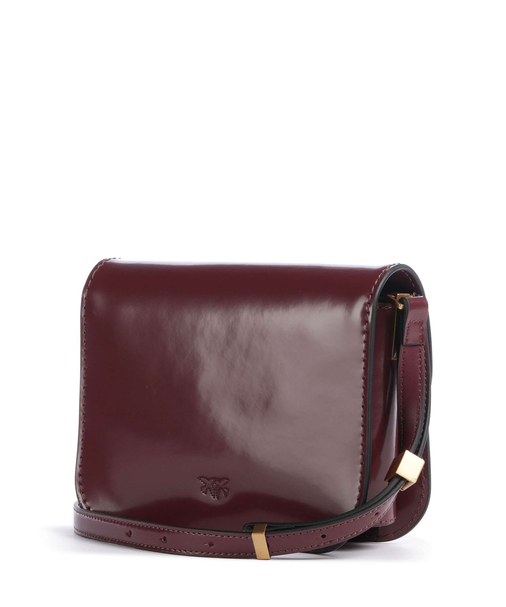 Pinko Love Box Mini Crossbody tas leer ribes intenso/antique gold ...