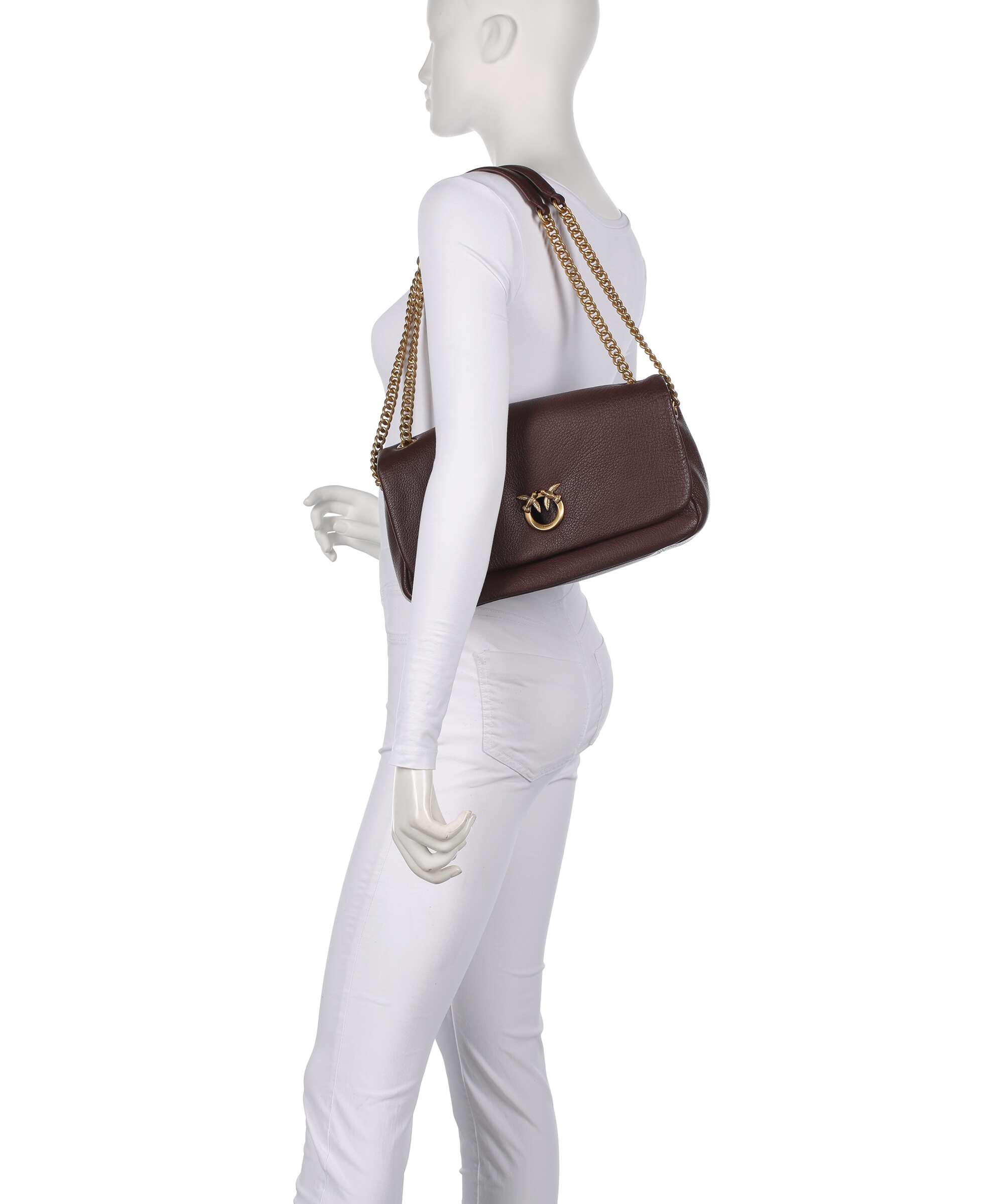 Pinko Click Soft Horizontal Chain Shoulder bag castano intenso/antique gold